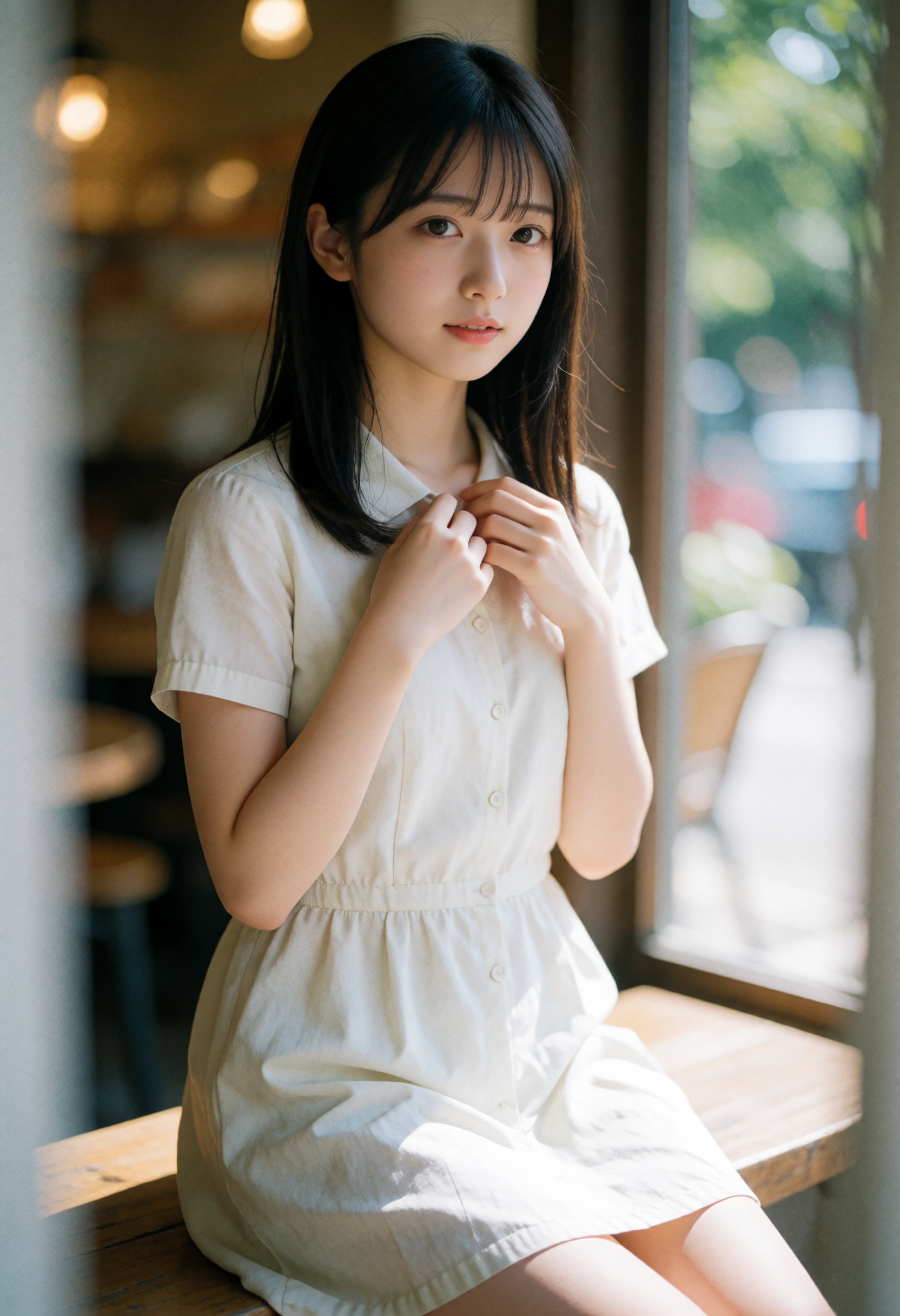 カフェの窓際は、光が勝手にきれいにしてくれる。
