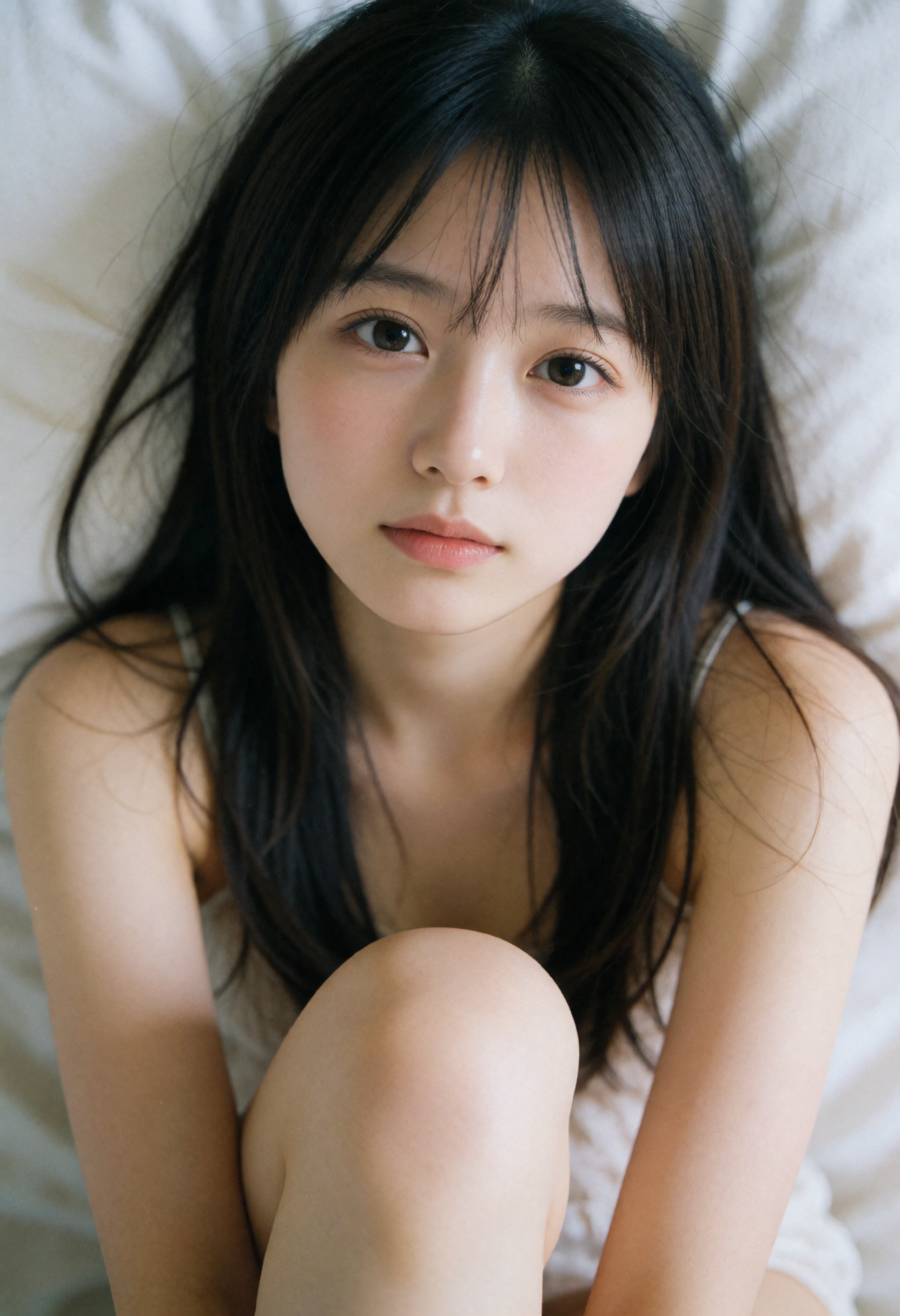 真上から見おろした先で、彼女がまっすぐ見返してきた。
白いシーツに散った髪だけが、少しほどけている。