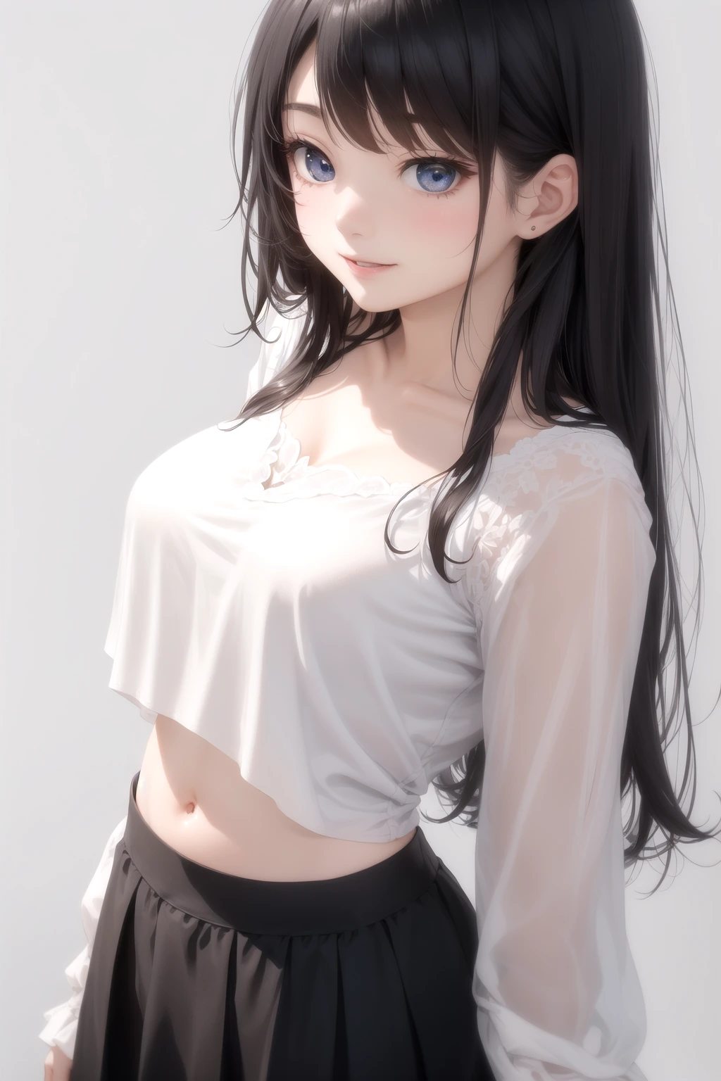 へそ・腹部に焦点(navel focus)