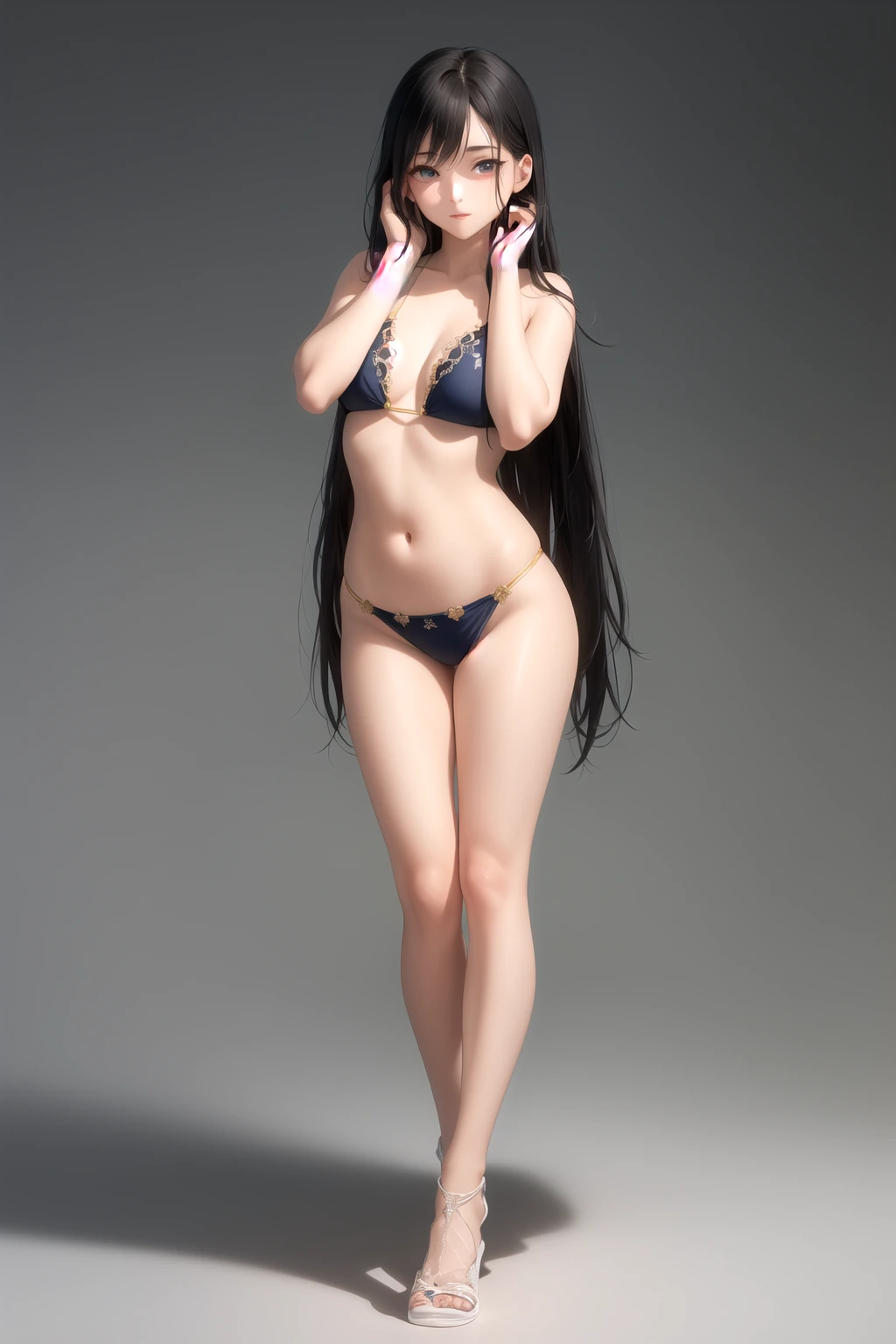 手で顔を覆いのぞく