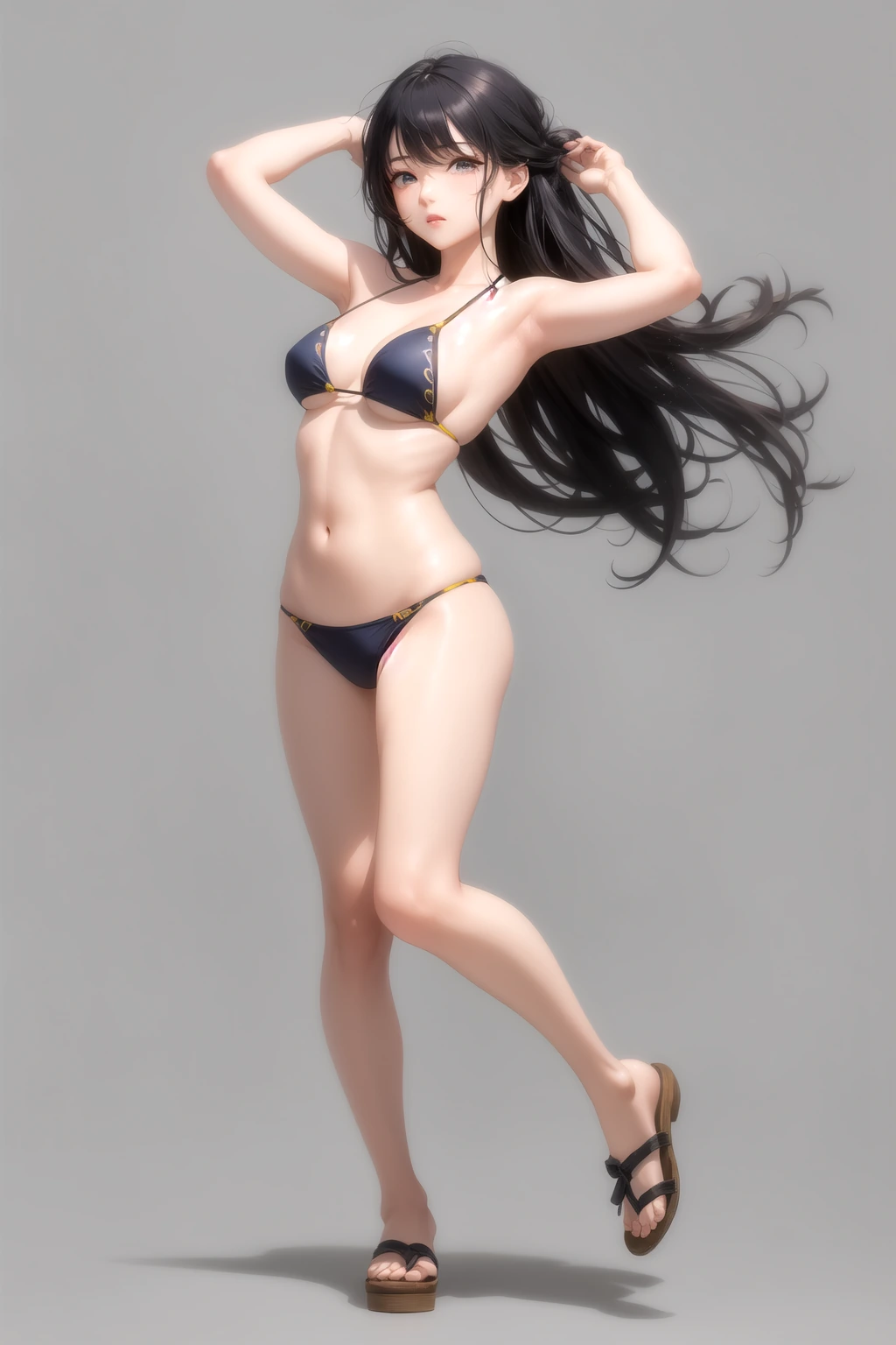 髪を振り乱すアクション