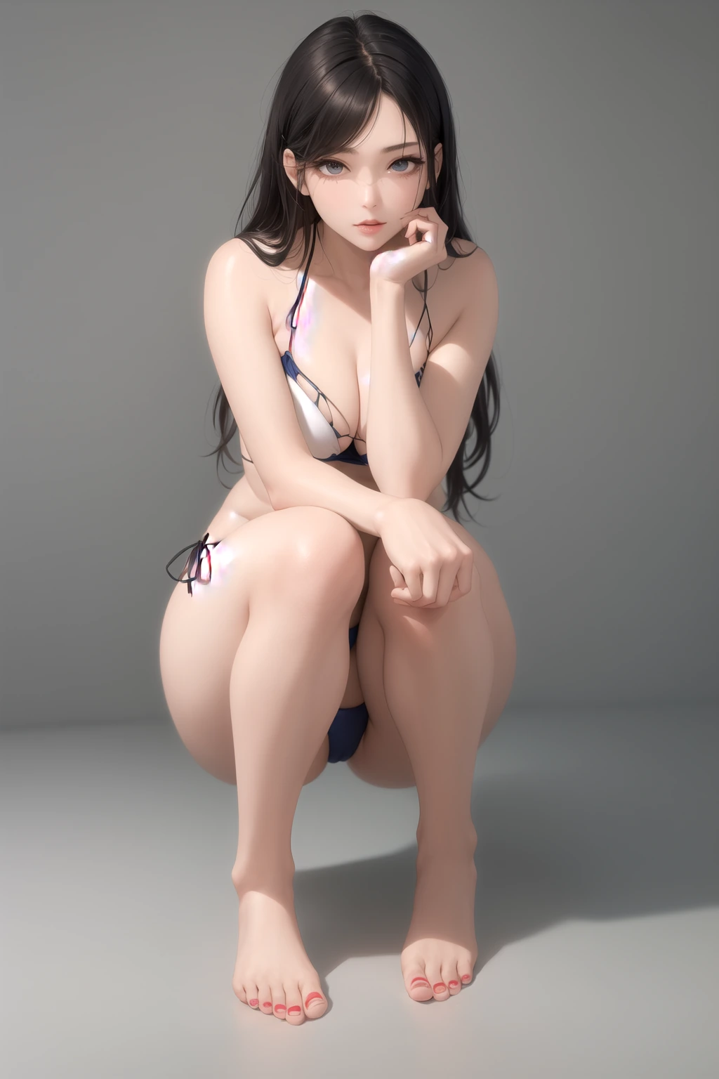 唇に指を添える