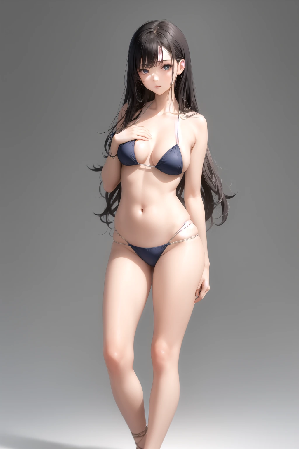後ろ手で胸を反らす