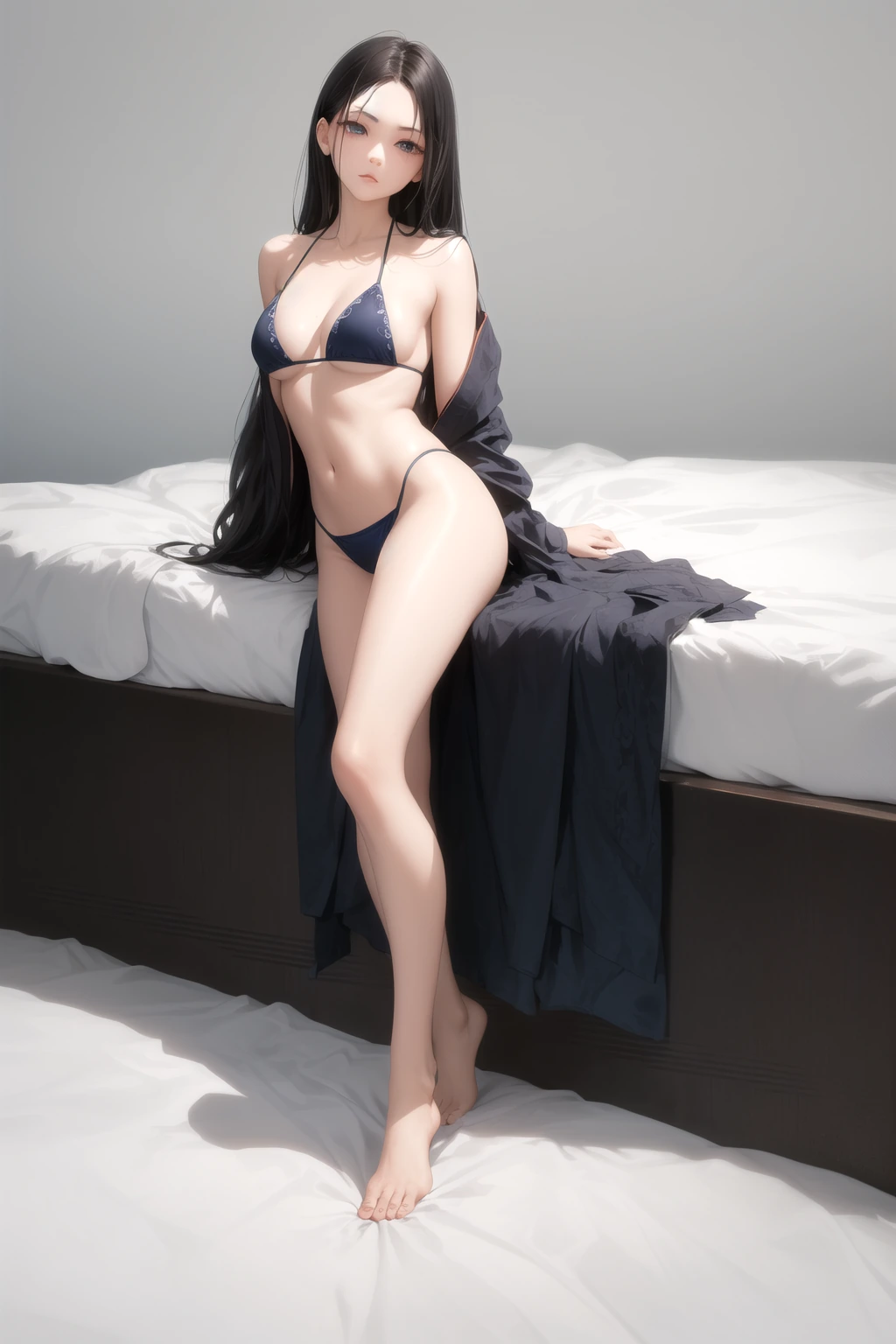 ベッドで肘をつく
