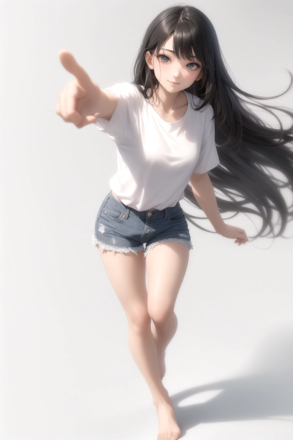 こちらを指差す
