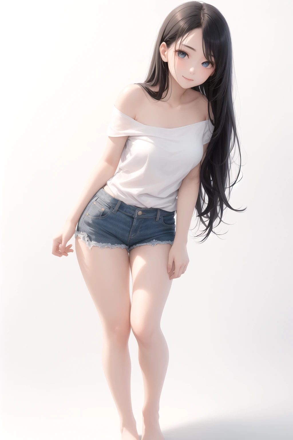 肩を落とした甘めポーズ