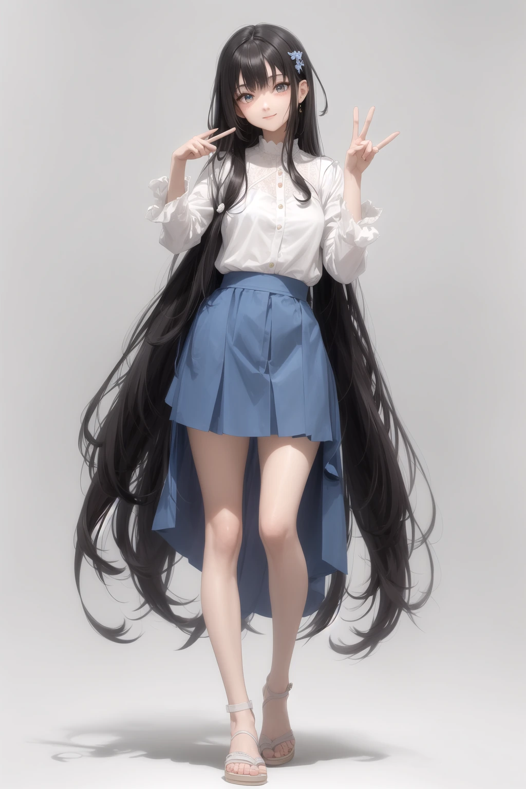 両手ピース