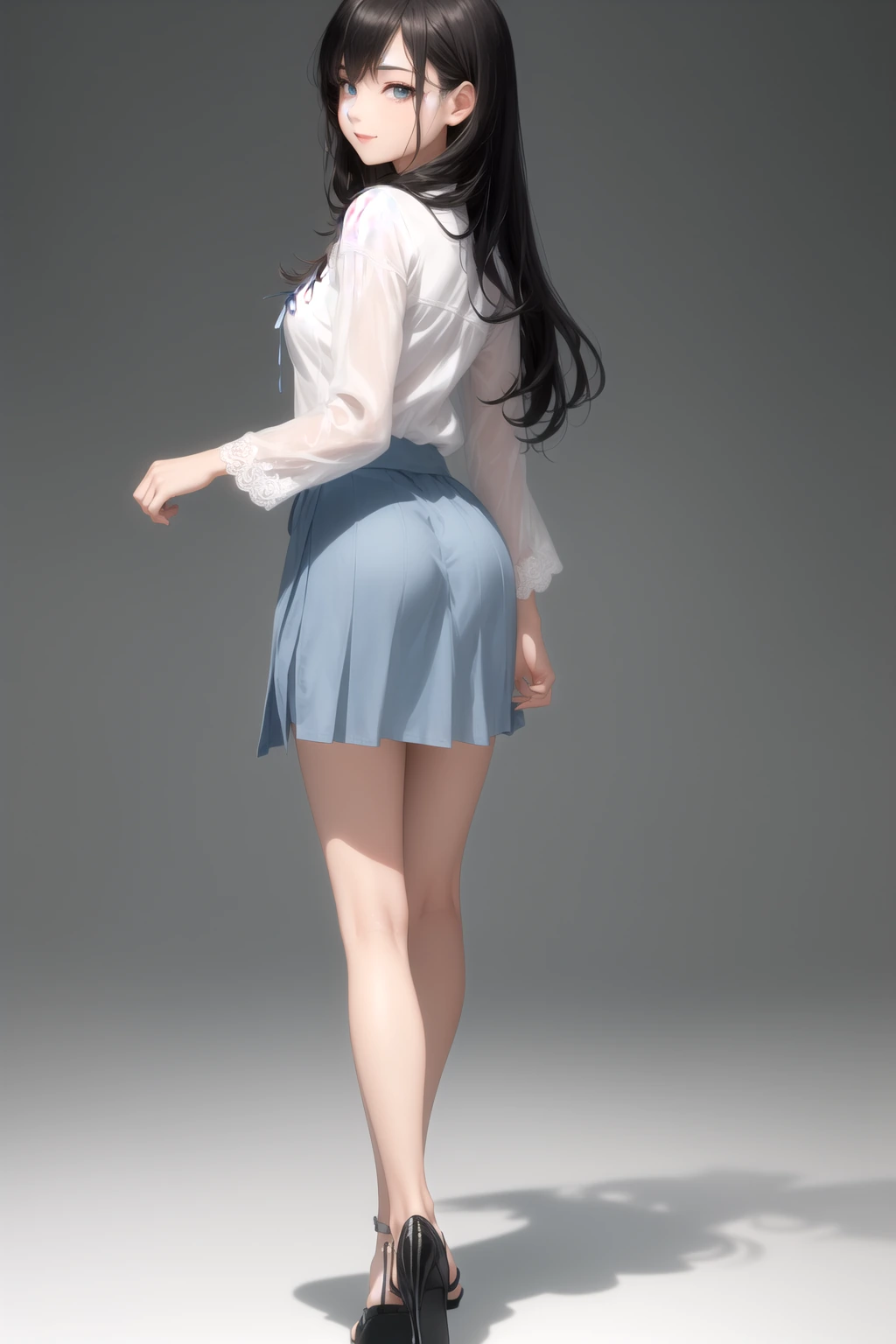 後ろで手を組む