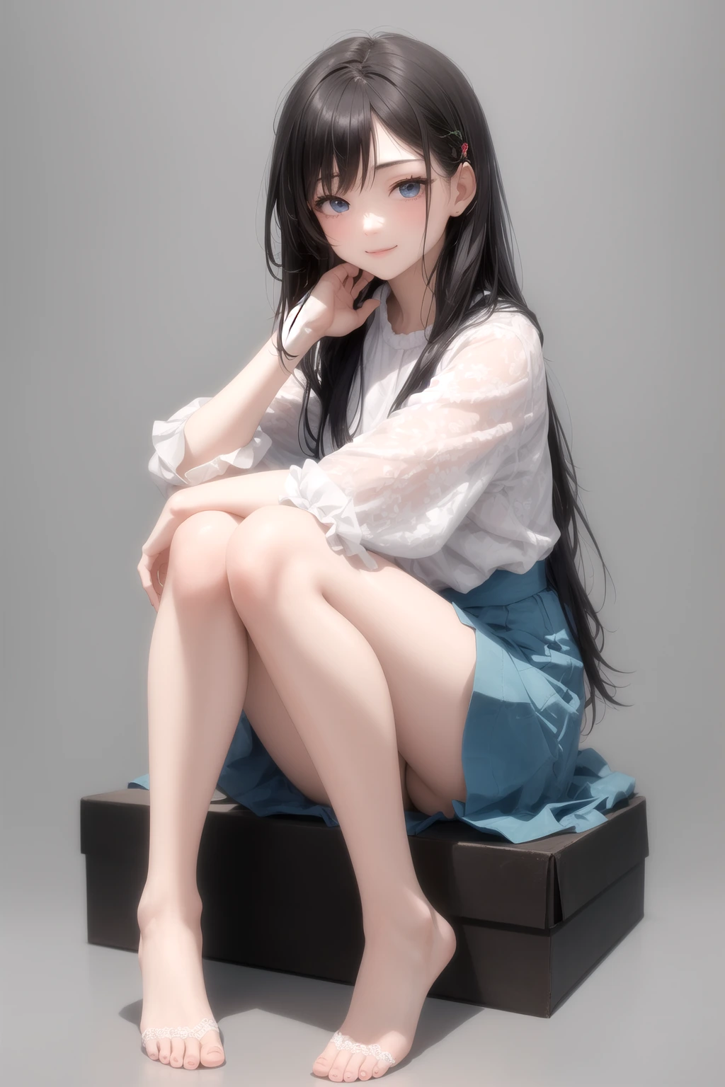 後ろ手で寄りかかる