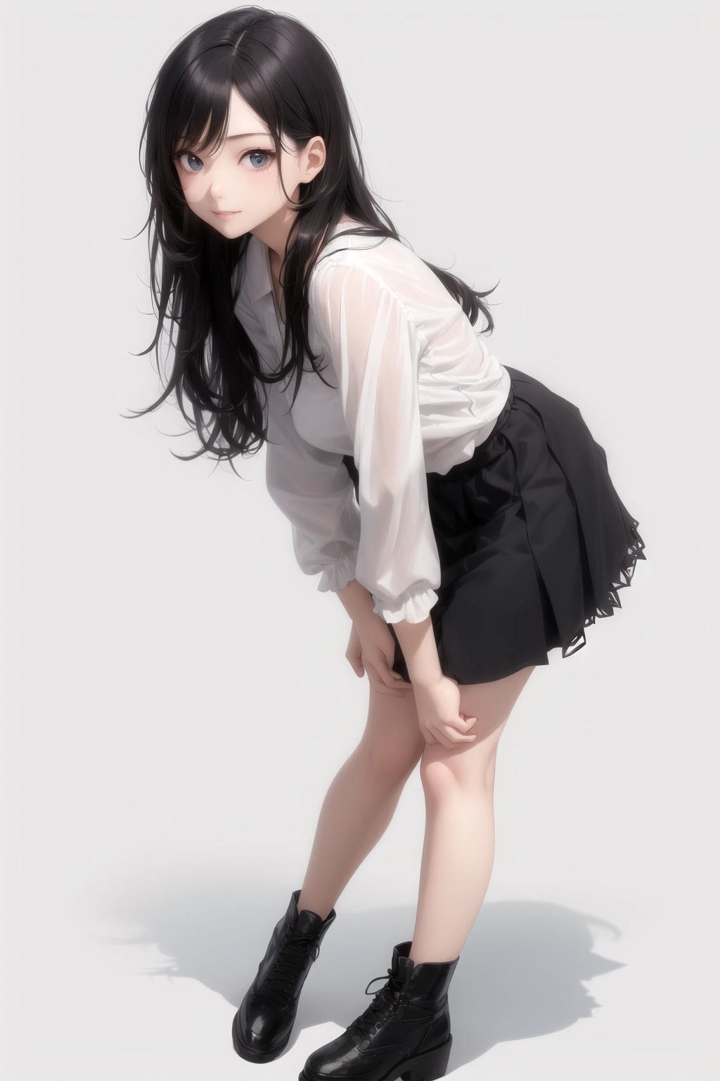 前かがみ