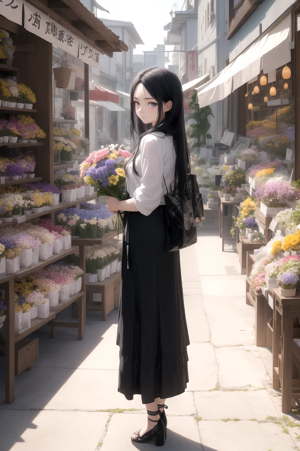 花屋の前