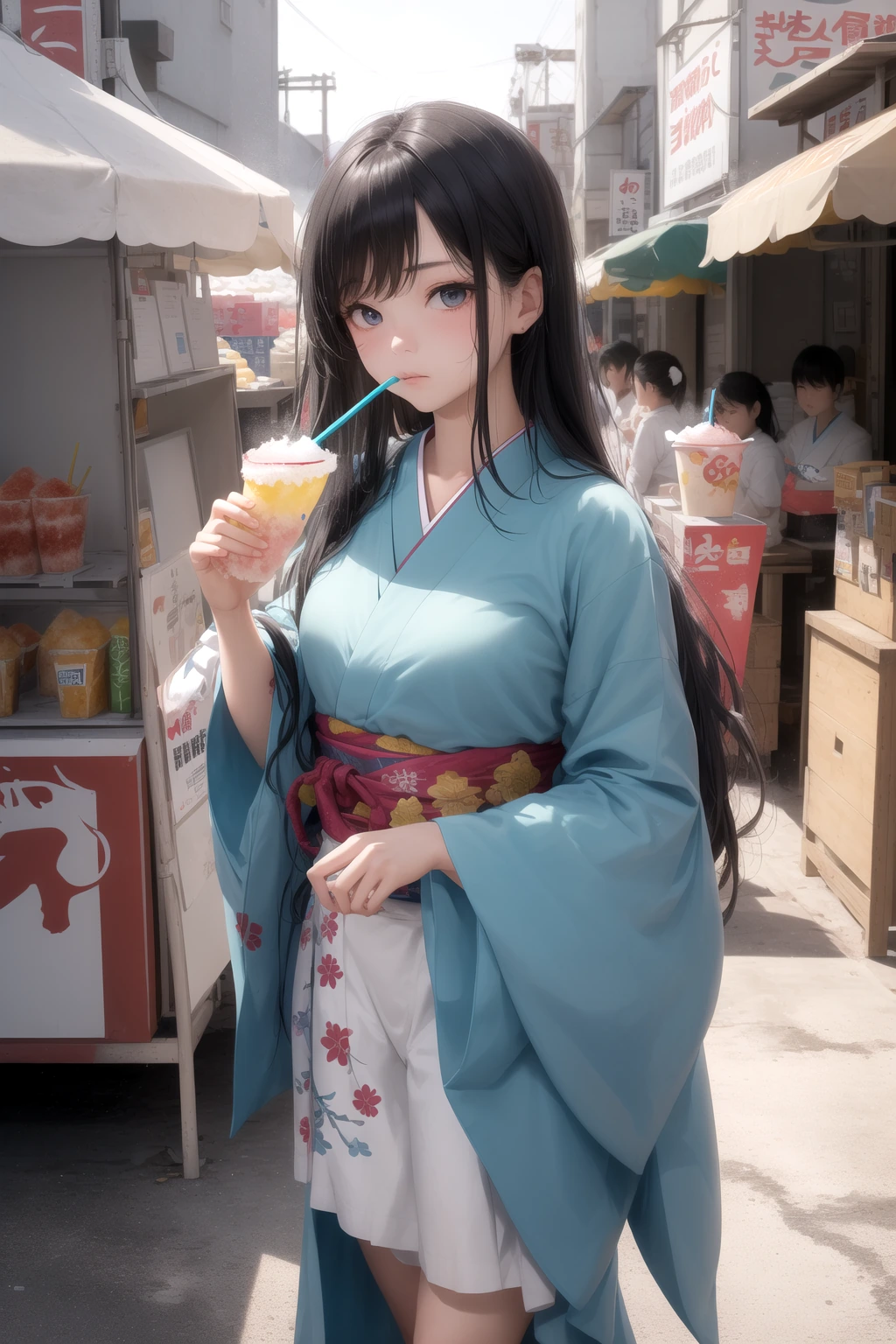 屋台の前