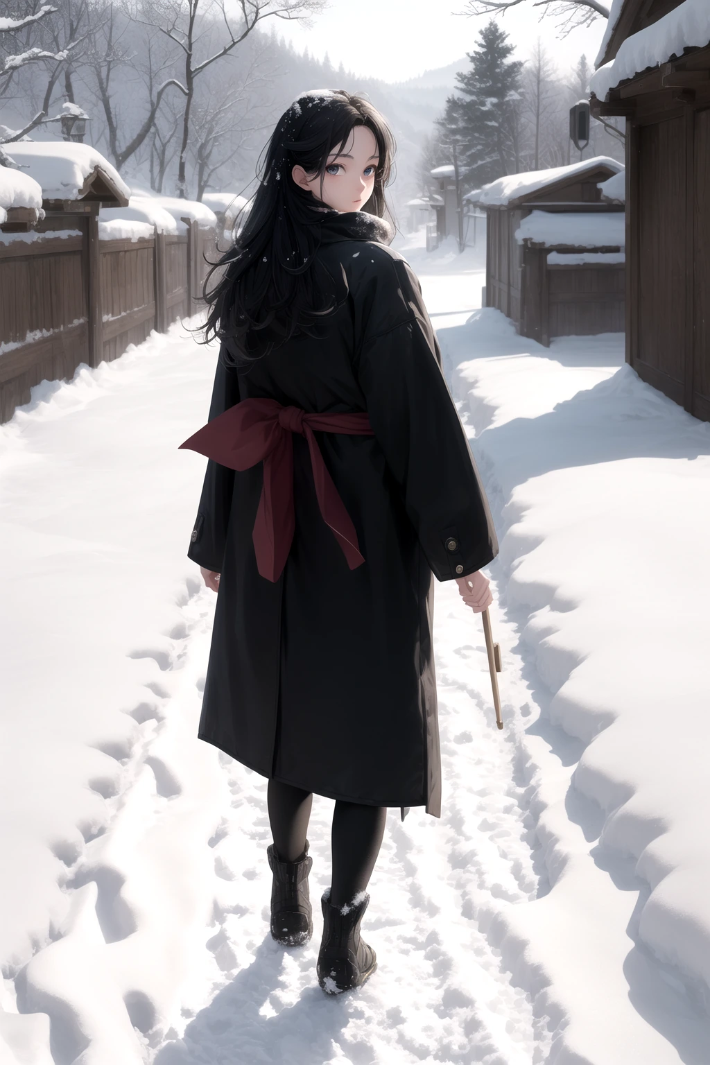 雪の中の足跡