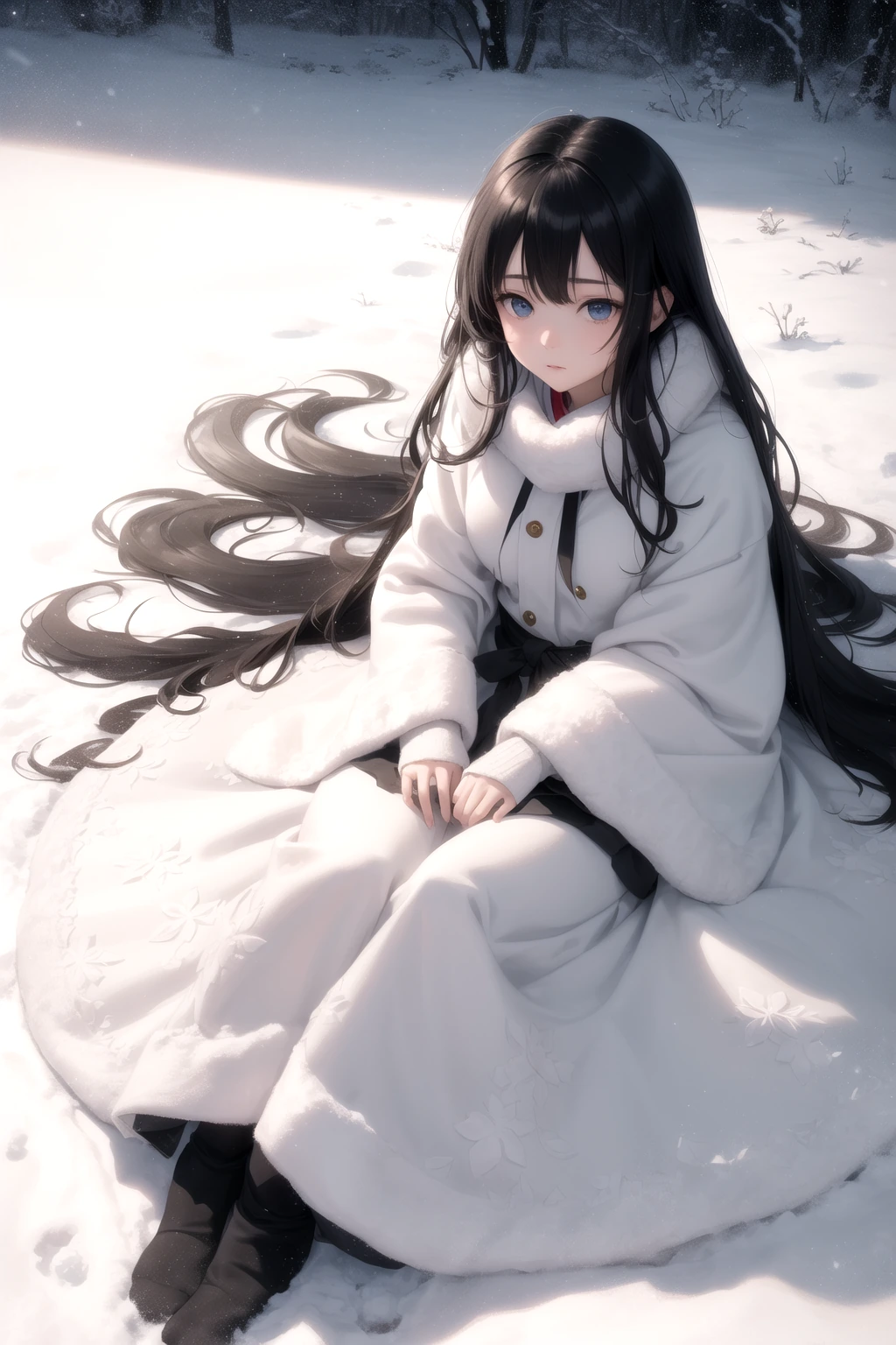 雪原に大の字