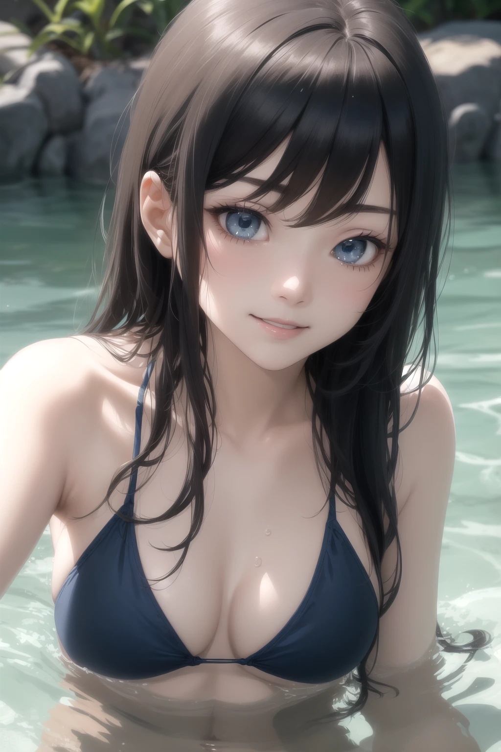 水中から顔を出す瞬間