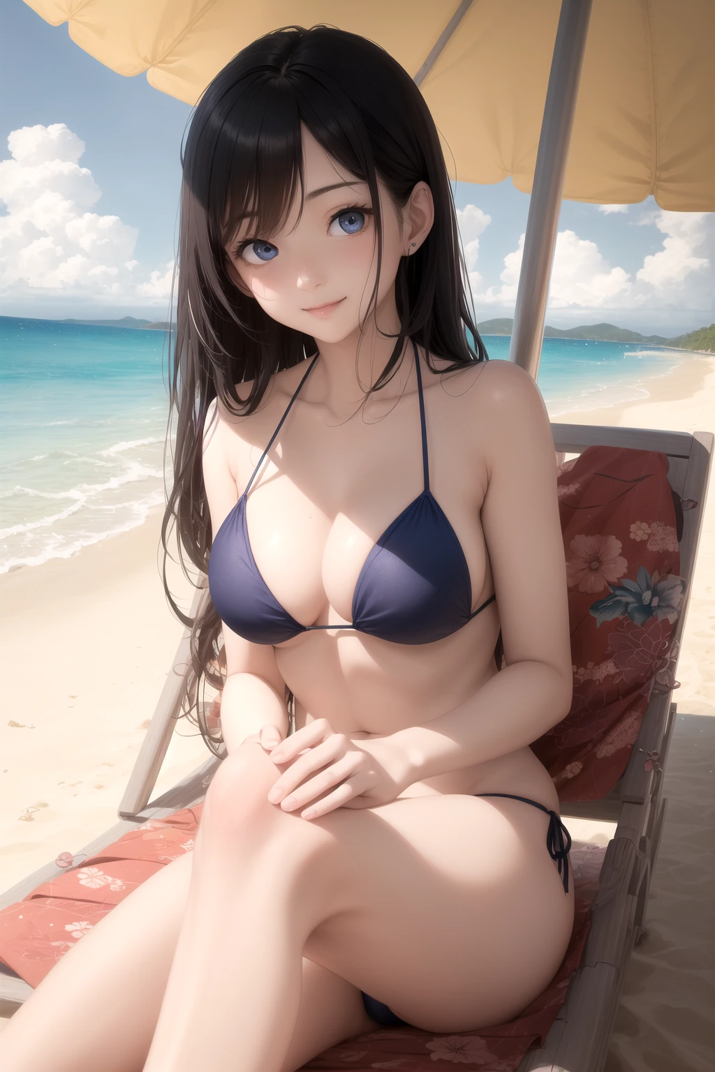 パラソルチェアでくつろぐ