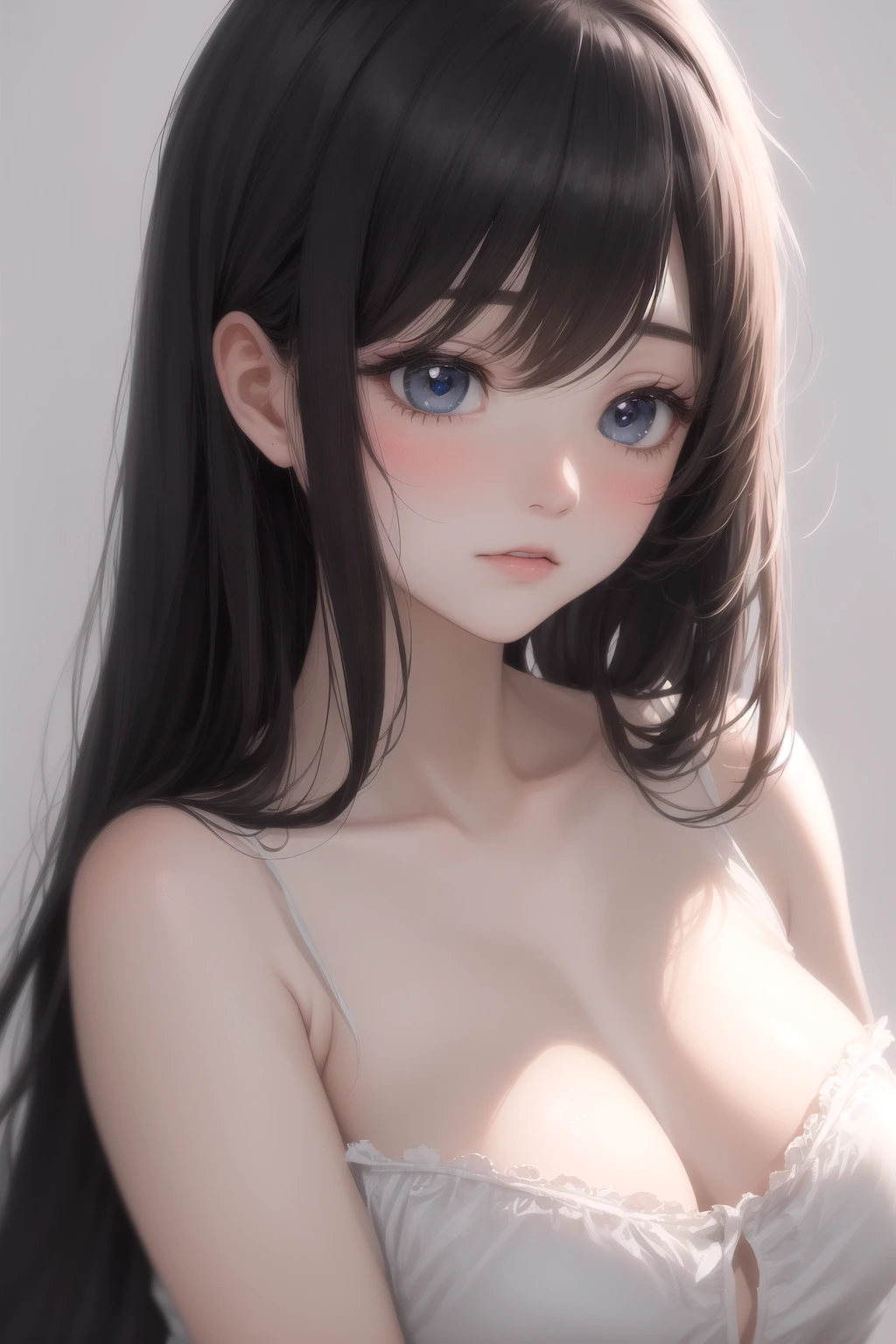 恥じらいで視線を落とす