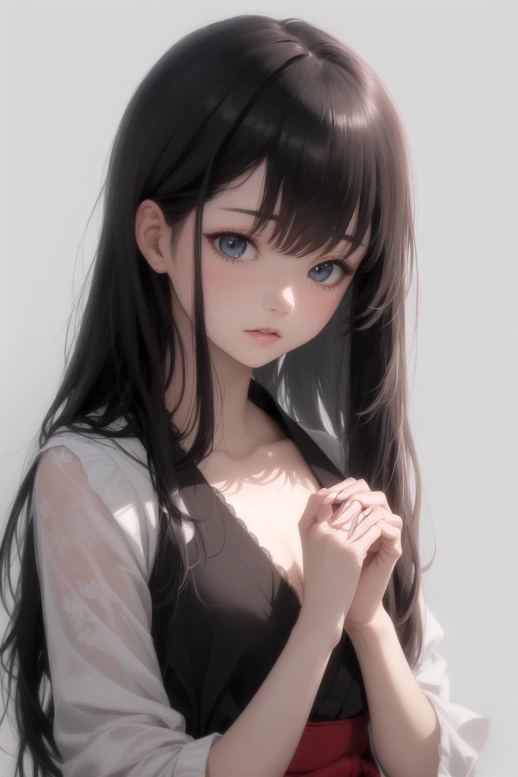 手元を見る