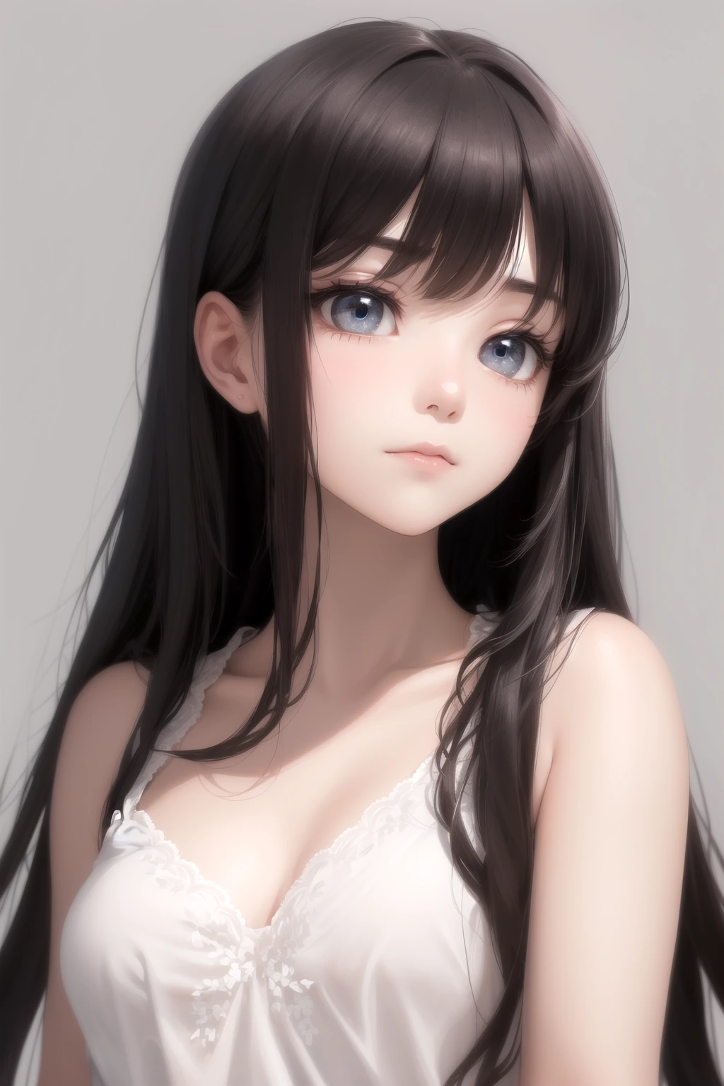 恥ずかしそうに上を見る