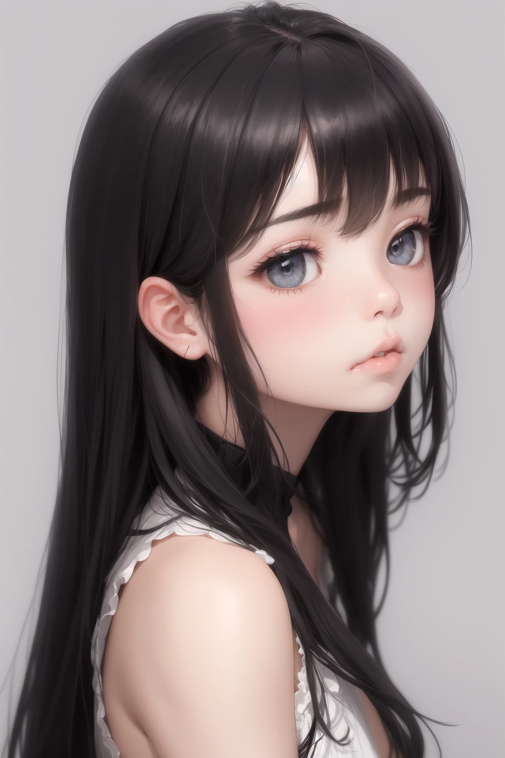 頬を膨らませる(puffed cheeks)