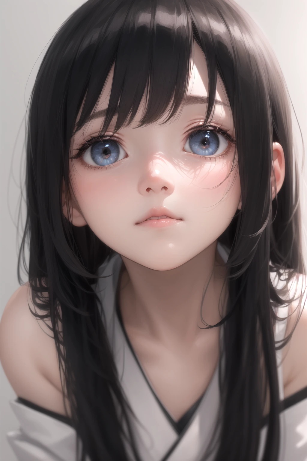 上目遣い(upturned gaze)
