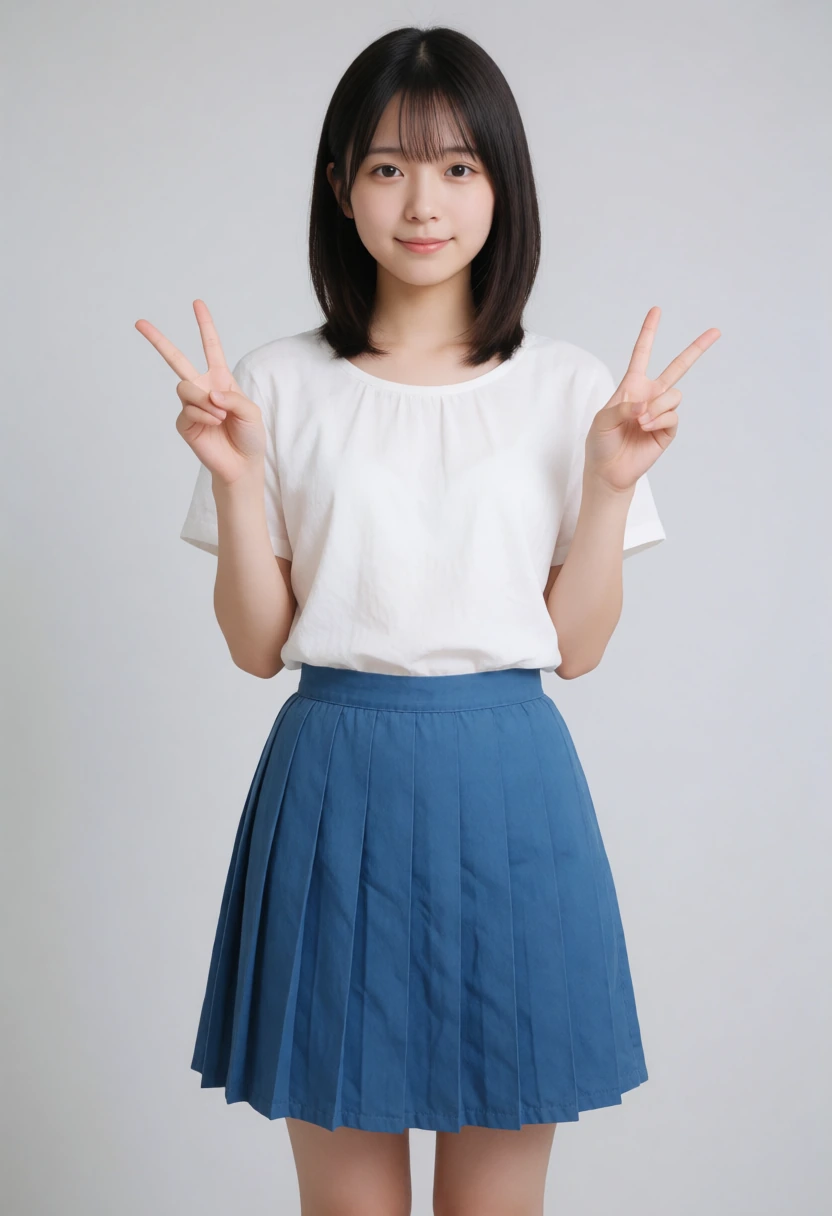 両手ピース