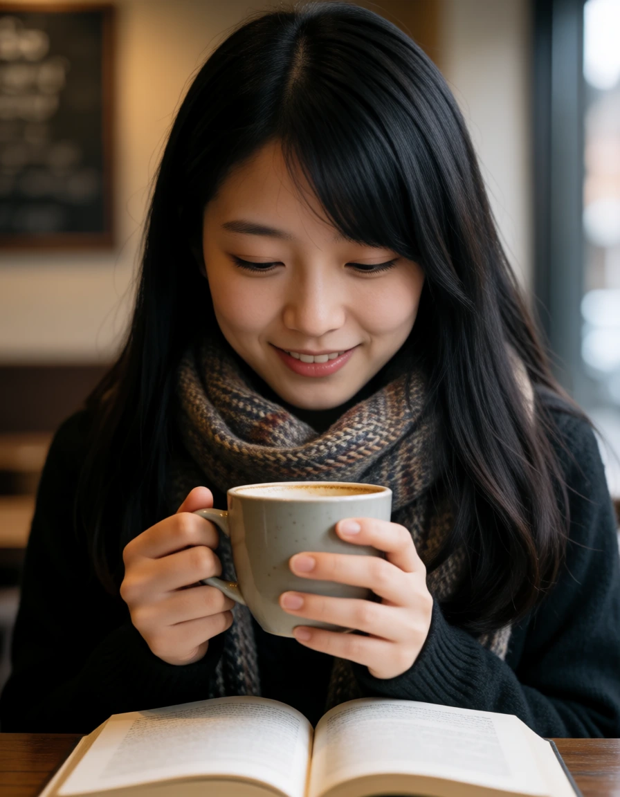 カフェで読書