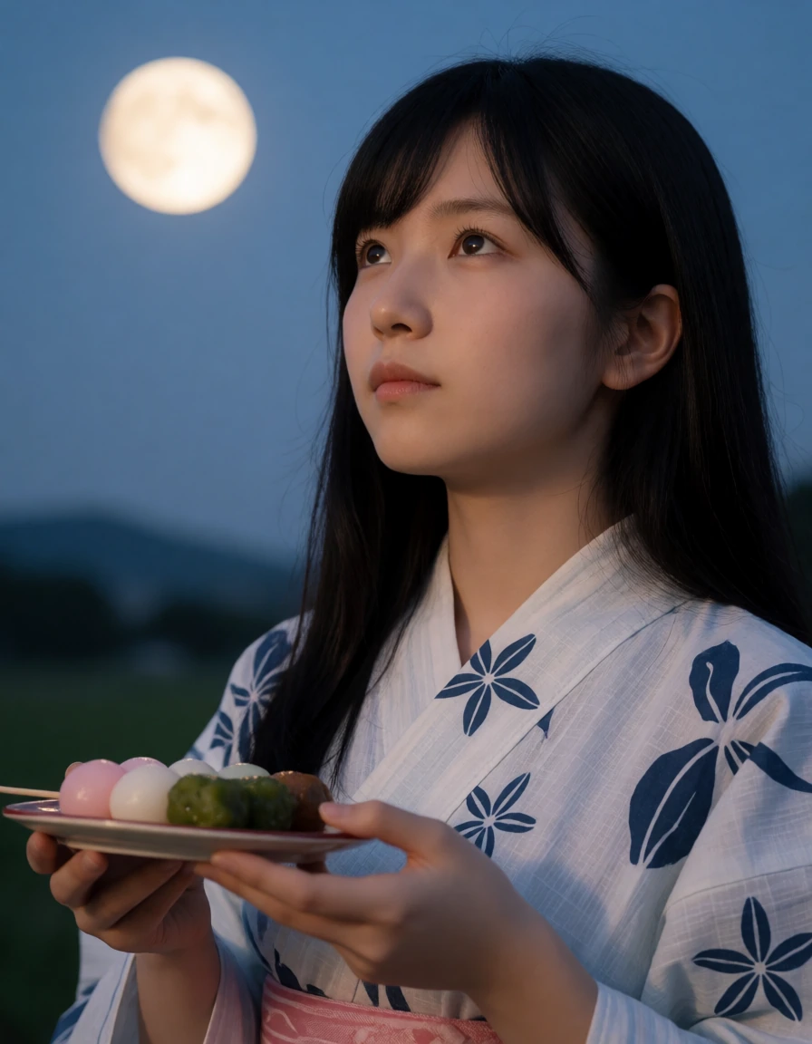 満月を眺める