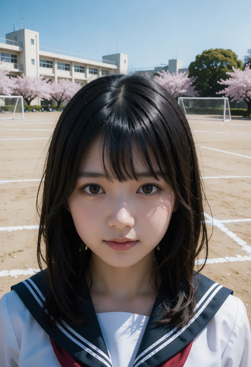 校庭・負けん気の目