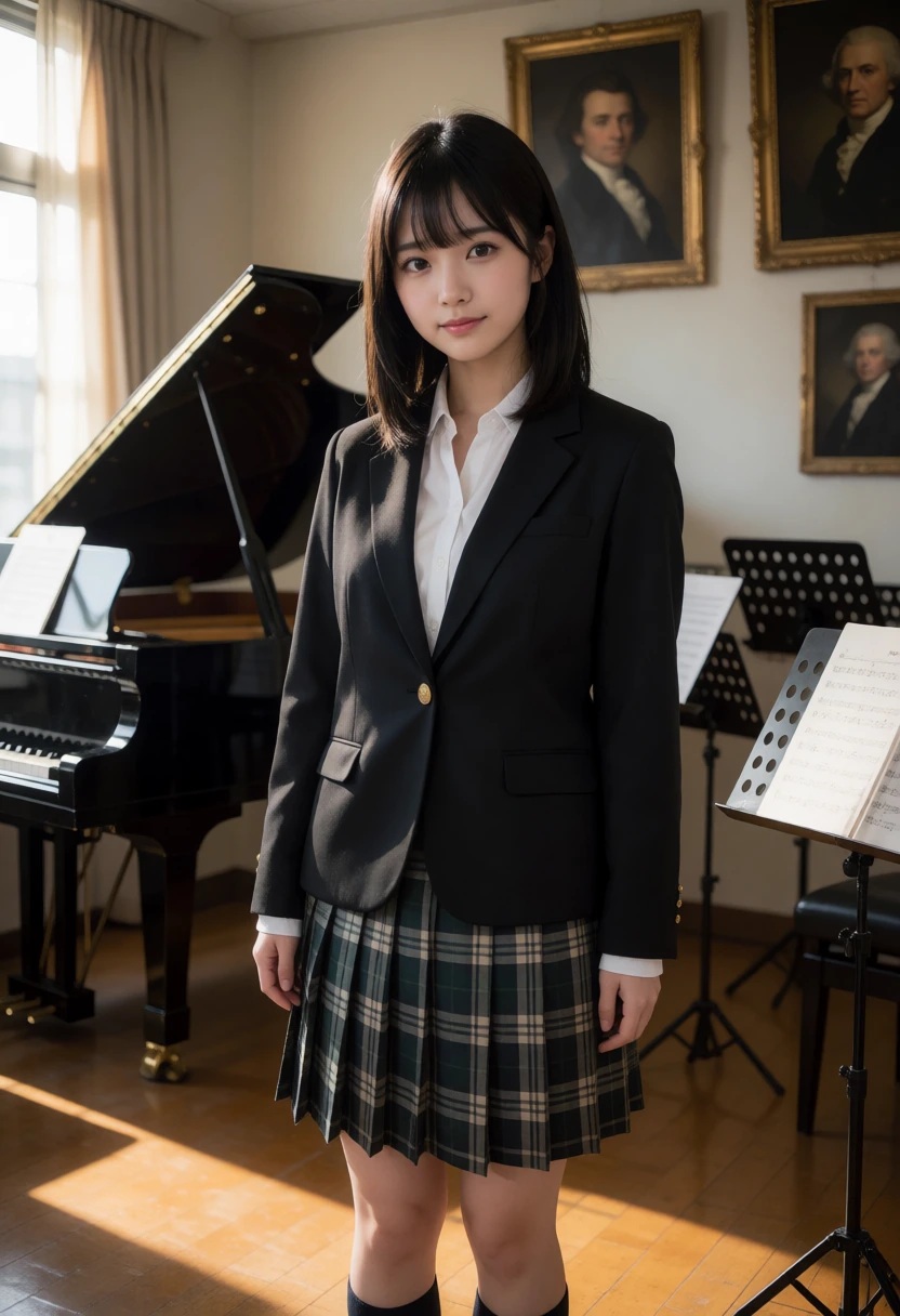 音楽室・黒ブレザー