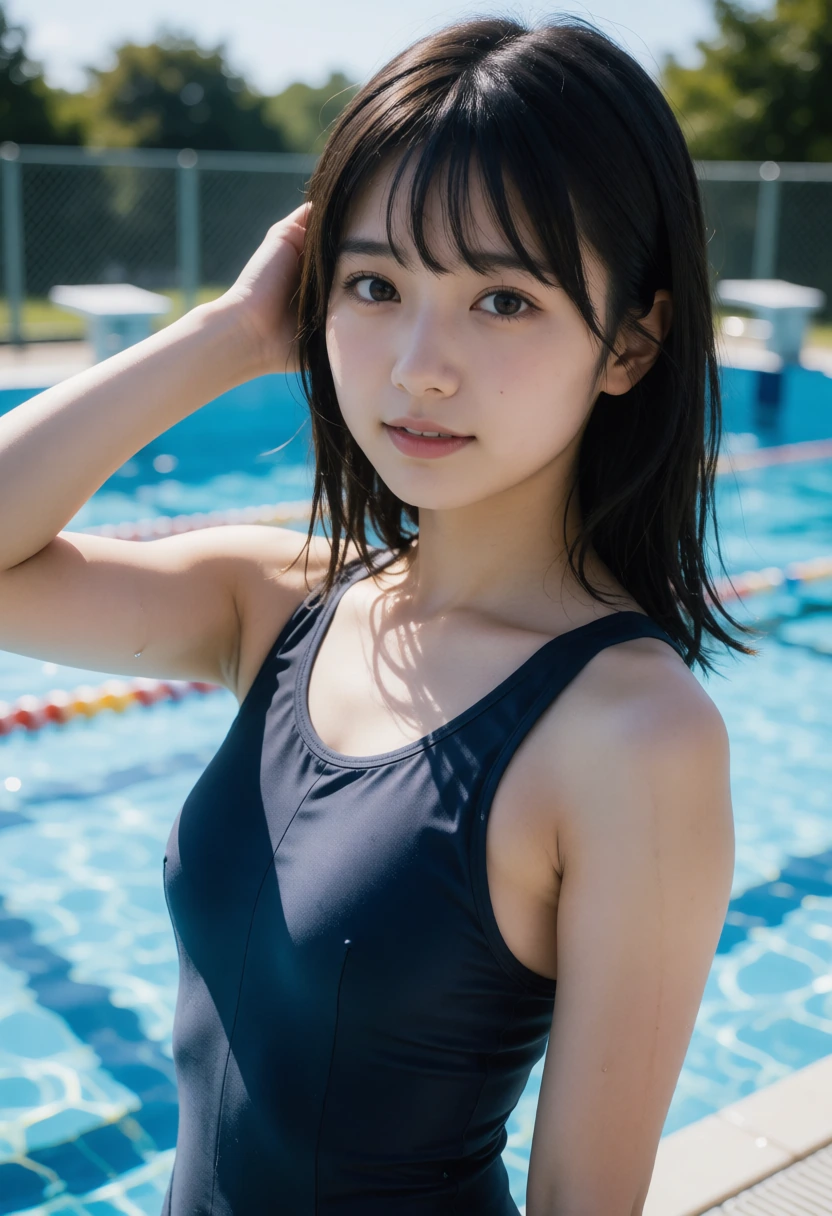 学校のプール・スクール水着(旧タイプ)