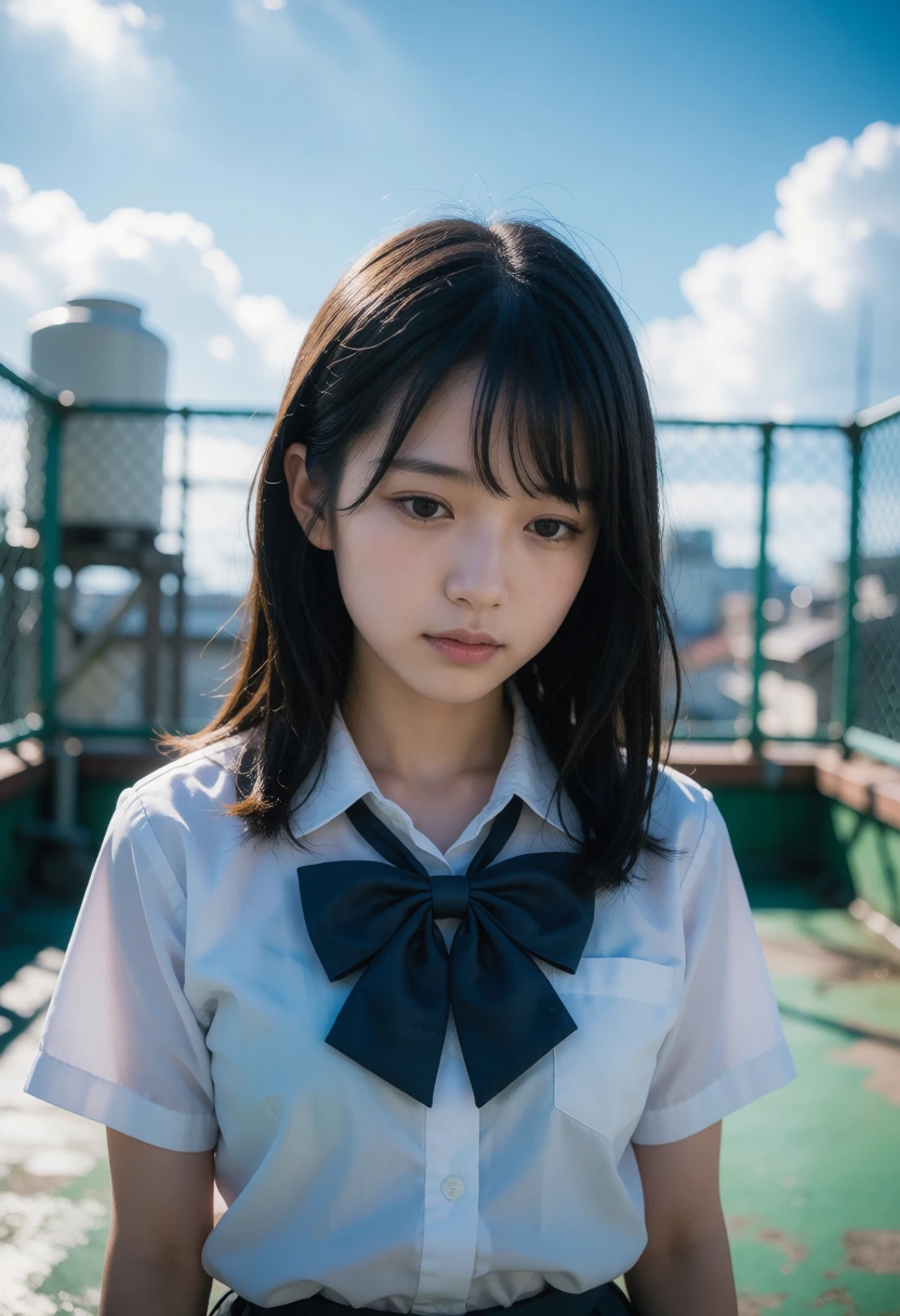 屋上・アニメ風大きめリボン