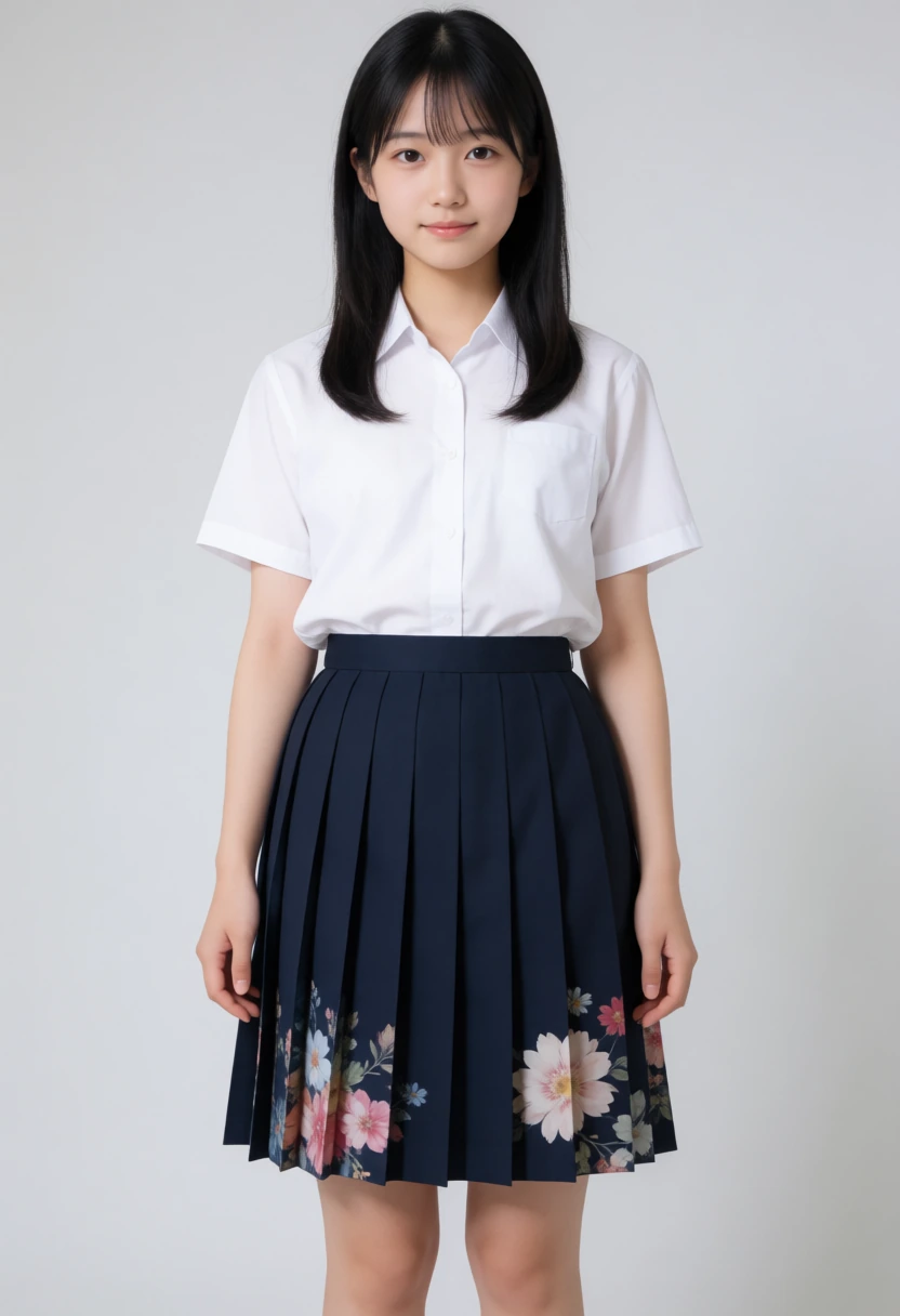 内ひだ隠し花柄