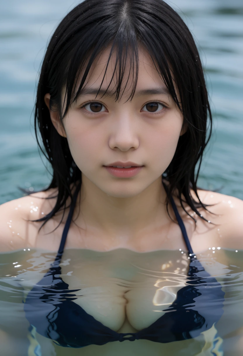 水中から顔を出す瞬間