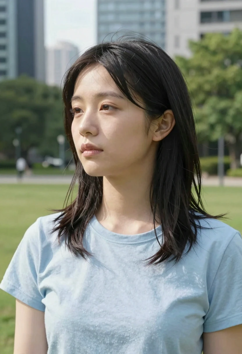 遠くを見る