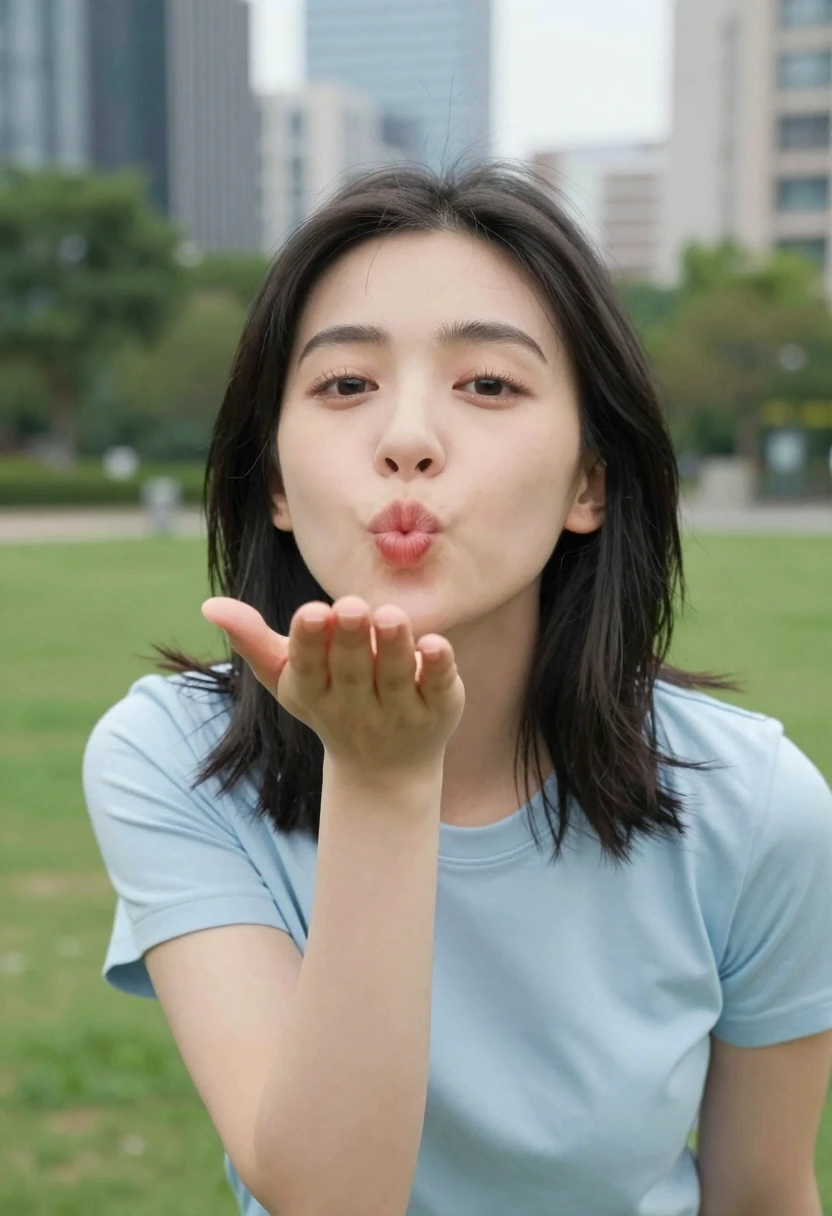 投げキッス(blowing a kiss)